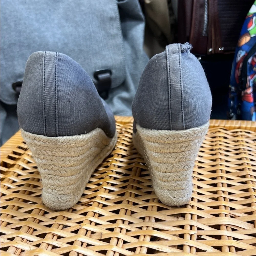 J. Crew Gray Cream Wedges Slip-On Comfort